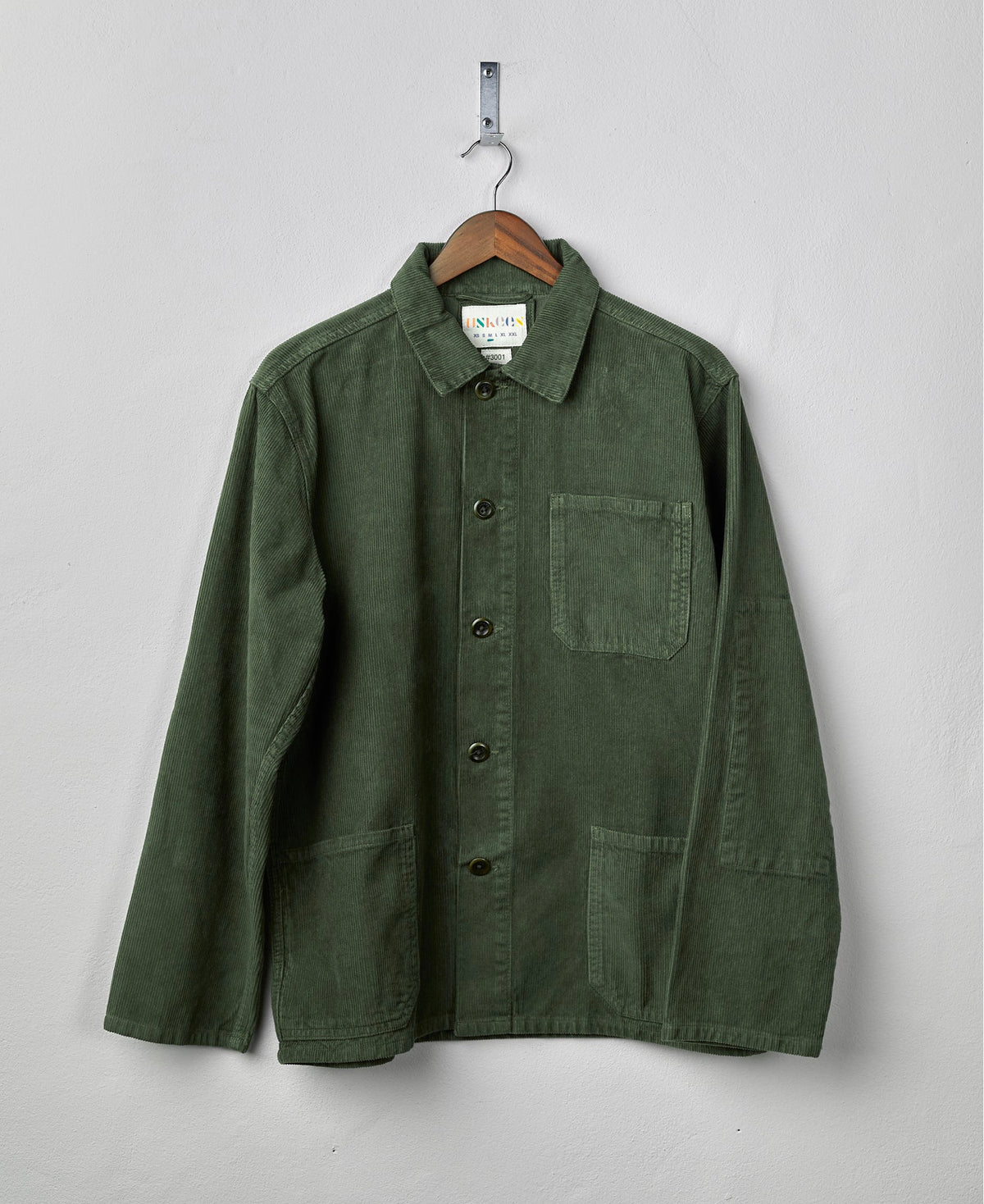 USKEES #3001 CORD Button Overshirt - Vine Green