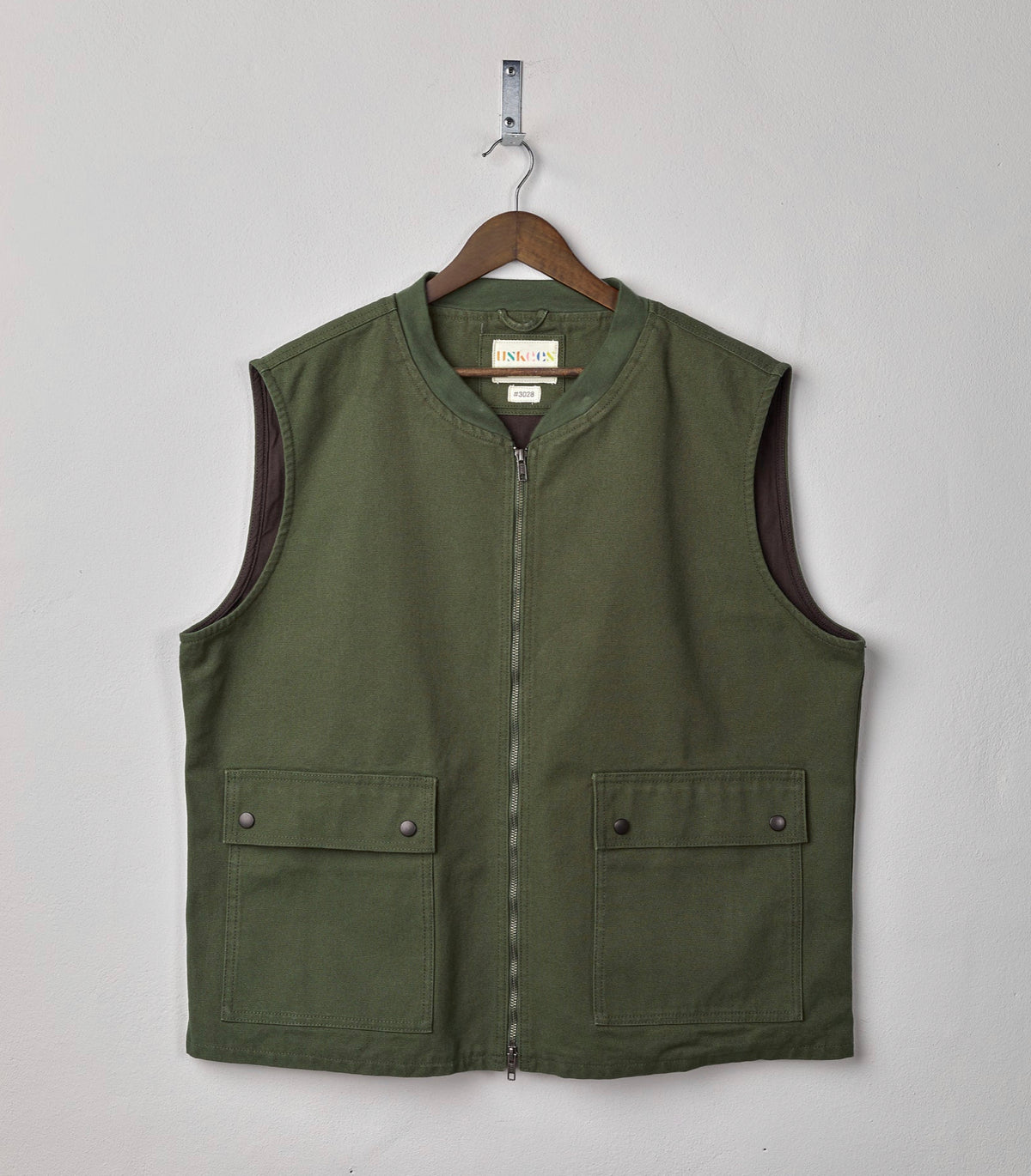 USKEES #3028 Canvas Vest With Flap Pockets - Coriander