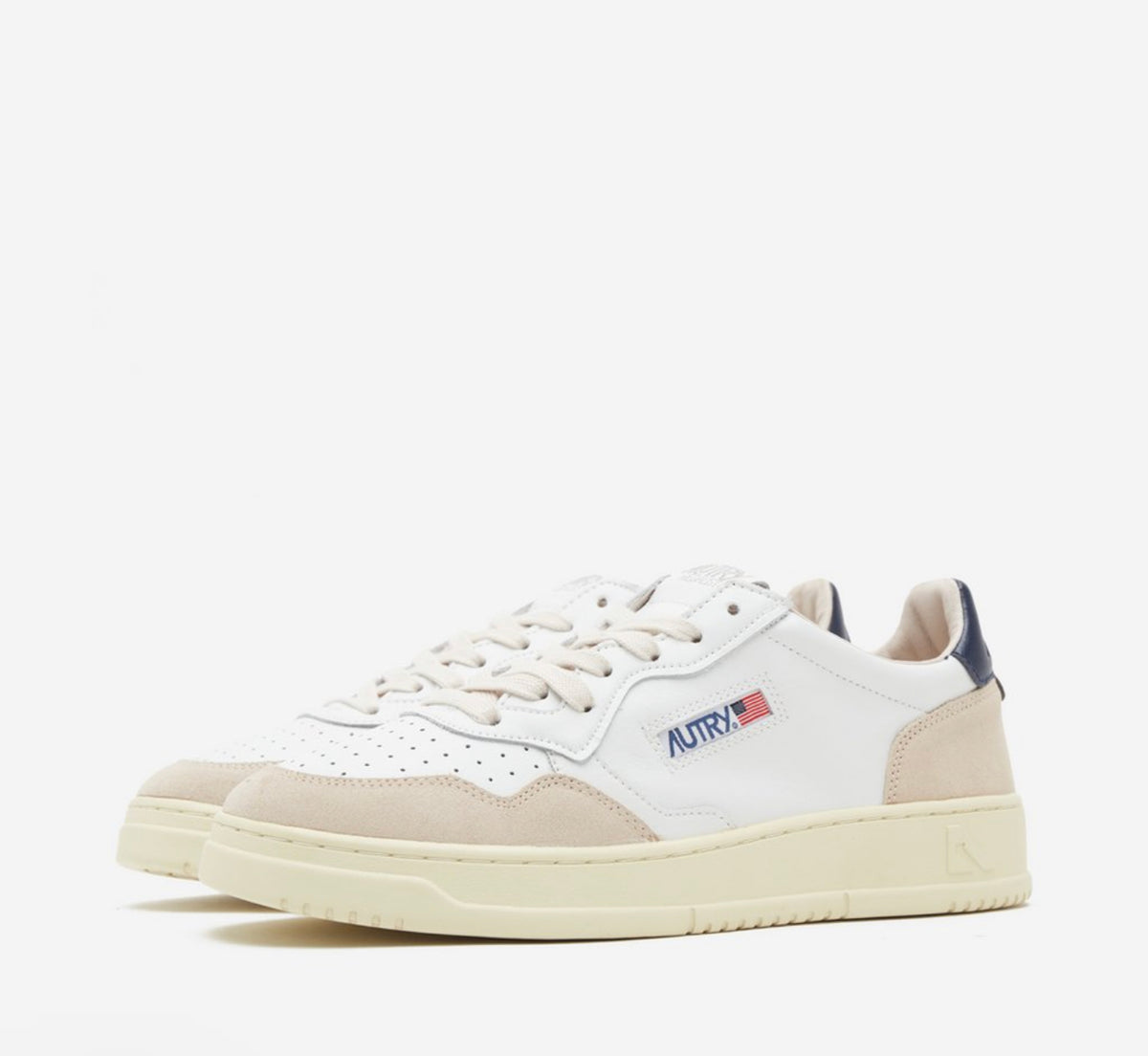 Medalist Low Leather/Suede White & Blue - AUTRY ACTION TRAINERS