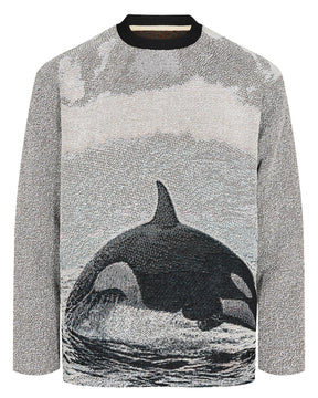 ANERKJENDT Akknud Jaquard Knit - Orca Whale