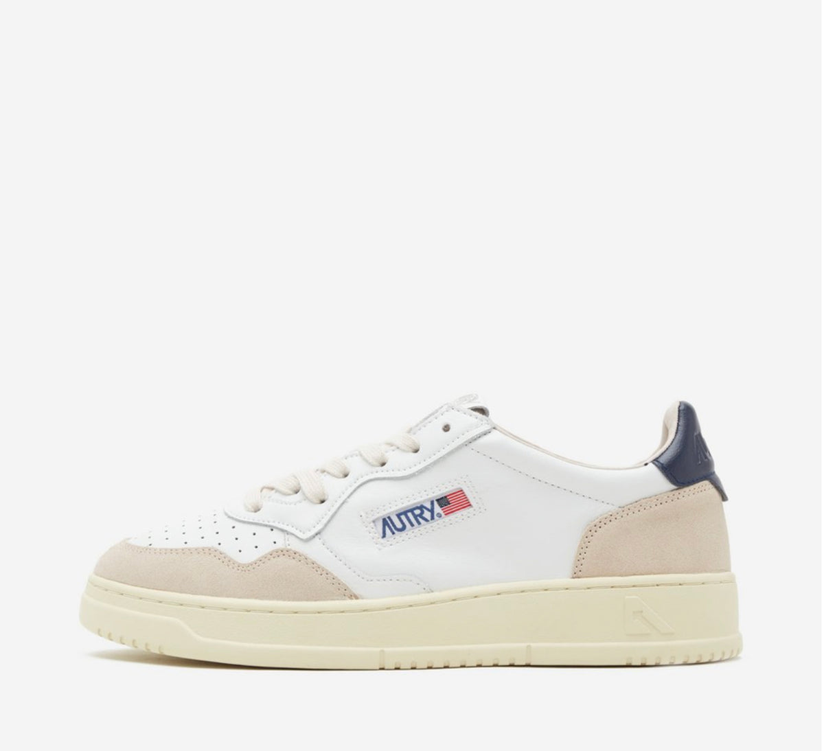Medalist Low Leather/Suede White & Blue - AUTRY ACTION TRAINERS