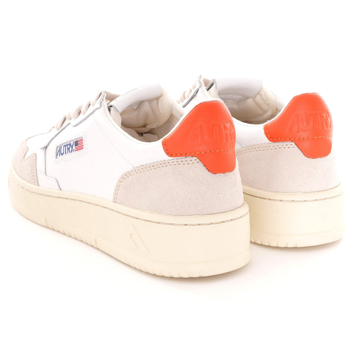 Medalist Low Leather/Suede White & Orange - AUTRY ACTION TRAINERS