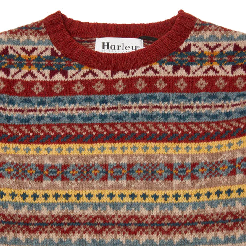 HARLEY OF SCOTLAND M3574/7 Fairisle Knit - Blaze (Excluded From ALL Discount Codes)
