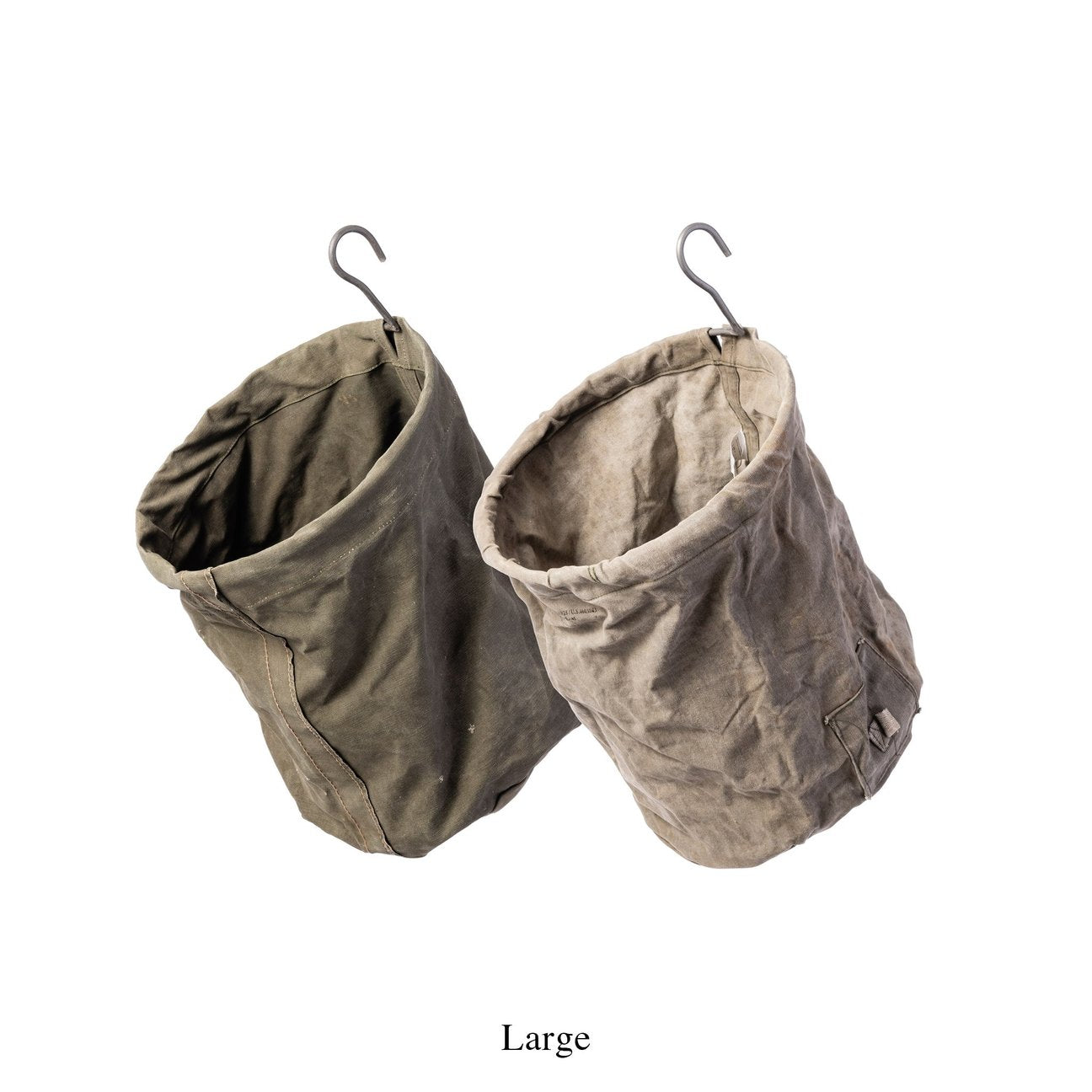 Puebco Old Tent Fabric Baskets with Hooks - Large