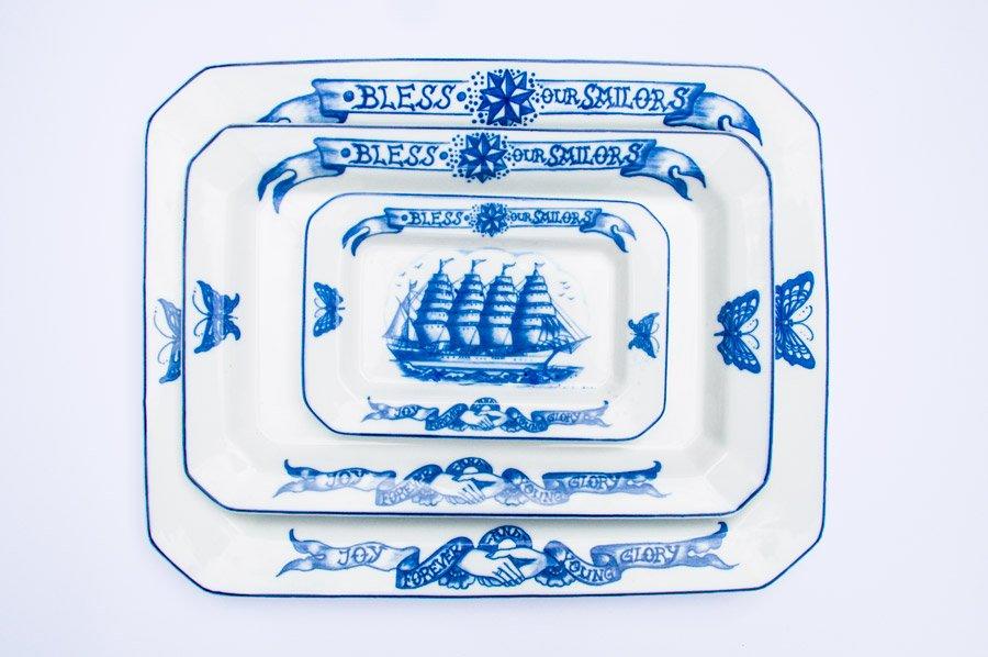 By Mutti Bless Our Sailors Middle 34cm Platter , Ceramics, By Mutti, Working Title