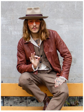 Uncle Bright Murdock Brown Leather Jacket (Excluded from Discount Codes)