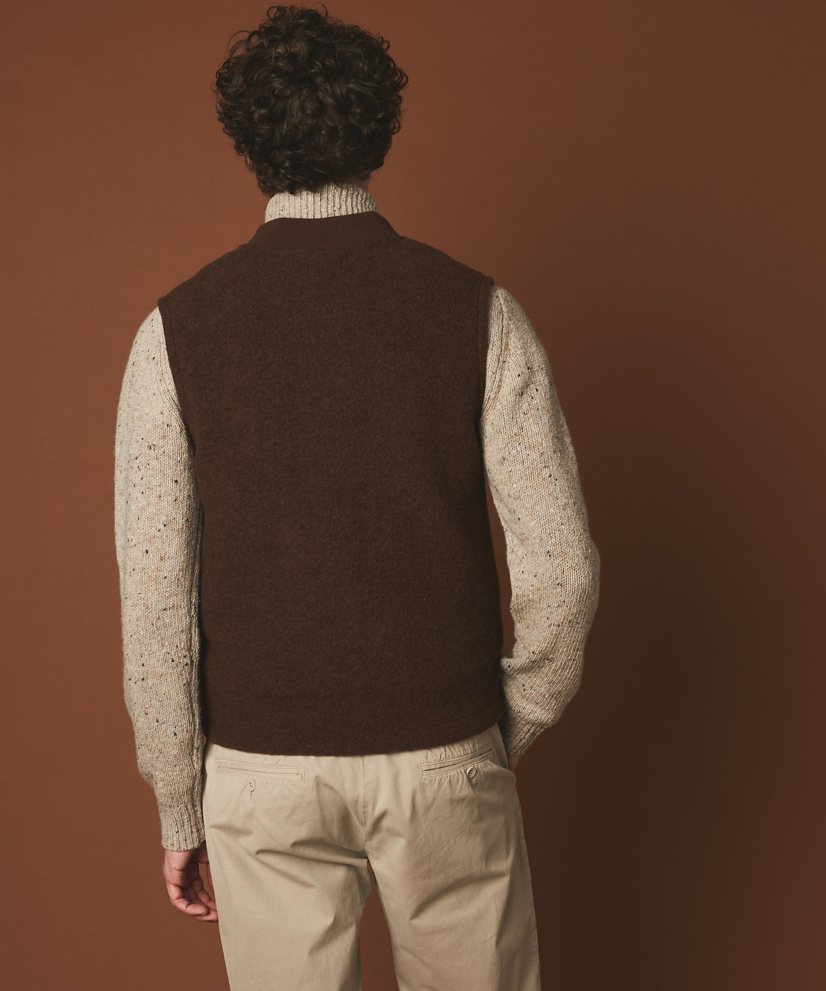 Hartford Walnut Wool Zip Vest (Excluded From Discount Codes) , Gilets, Hartford, Working Title