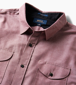 Roark Well Worn Long Sleeve Organic Button Up Shirt - Wine