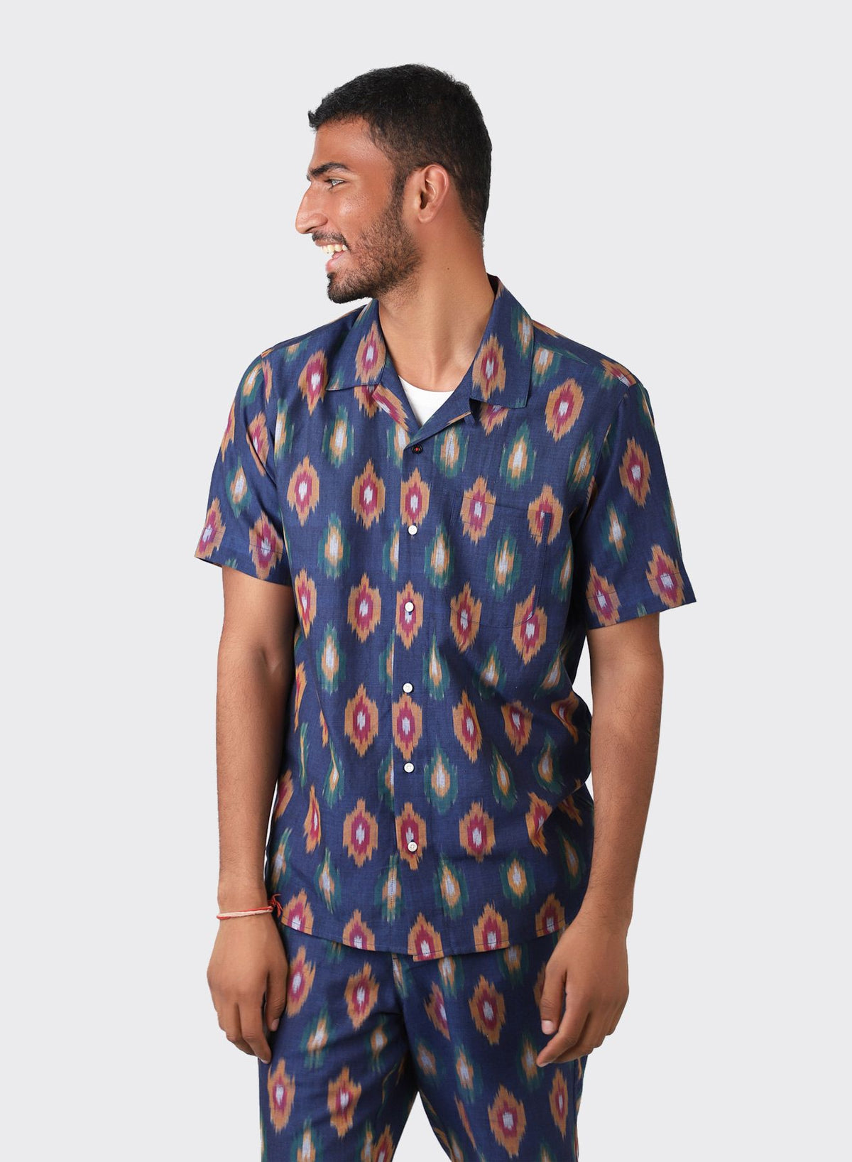 Kardo Design Lamar Ikat A Regular Fit Camp Collar SS Shirt