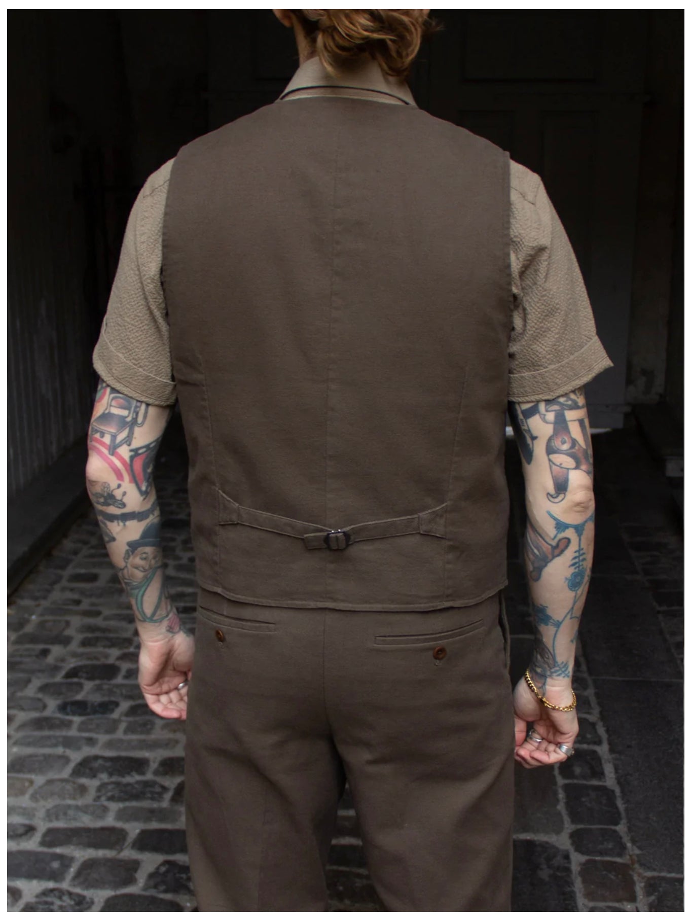 Uncle Bright Harry Twill Olive Waistcoat (Excluded from Discount Codes)