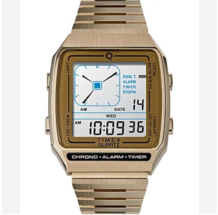 Timex Q Timex Reissue Digital LCA - Gold
