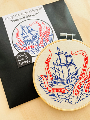Hook Line & Tinker Embroidery Sets - Release The Kraken