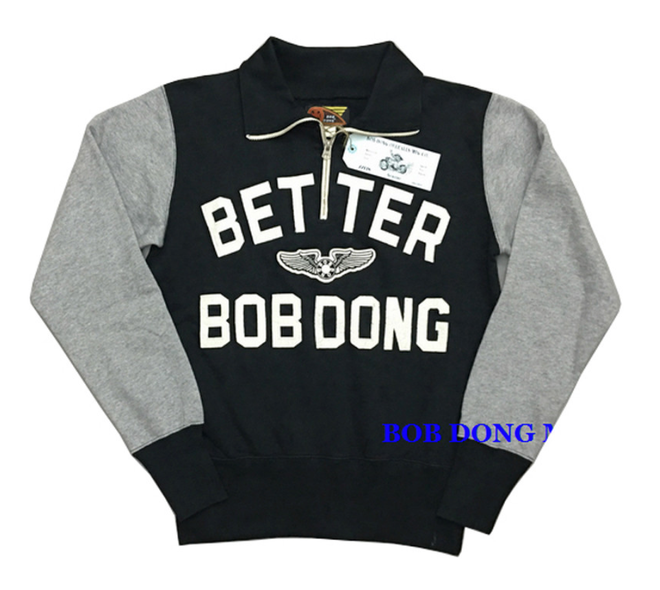 Bob Dong Clothing Better Dong Quarter Zip Sweatshirt - Black/Grey