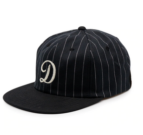 H W DOG & CO D Stripe Baseball Cap - Black / Black