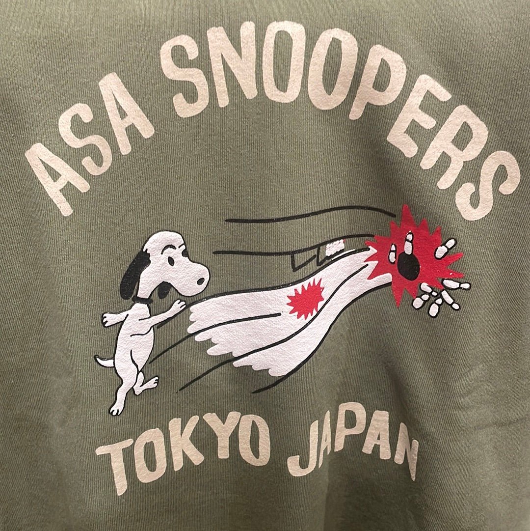 Wild Donkey Japan Vintage Style Sweatshirt - Snoopy Snoopers Bowling (Khaki) (Excluded from Discount Codes) , Sweatshirt, Wild Donkey, Working Title